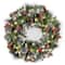 24&#x22; Crestwood&#xAE; Spruce Wreath with Silver Bristle, Pine Cones, Red Berries &#x26; Glitter with Warm White LED Lights